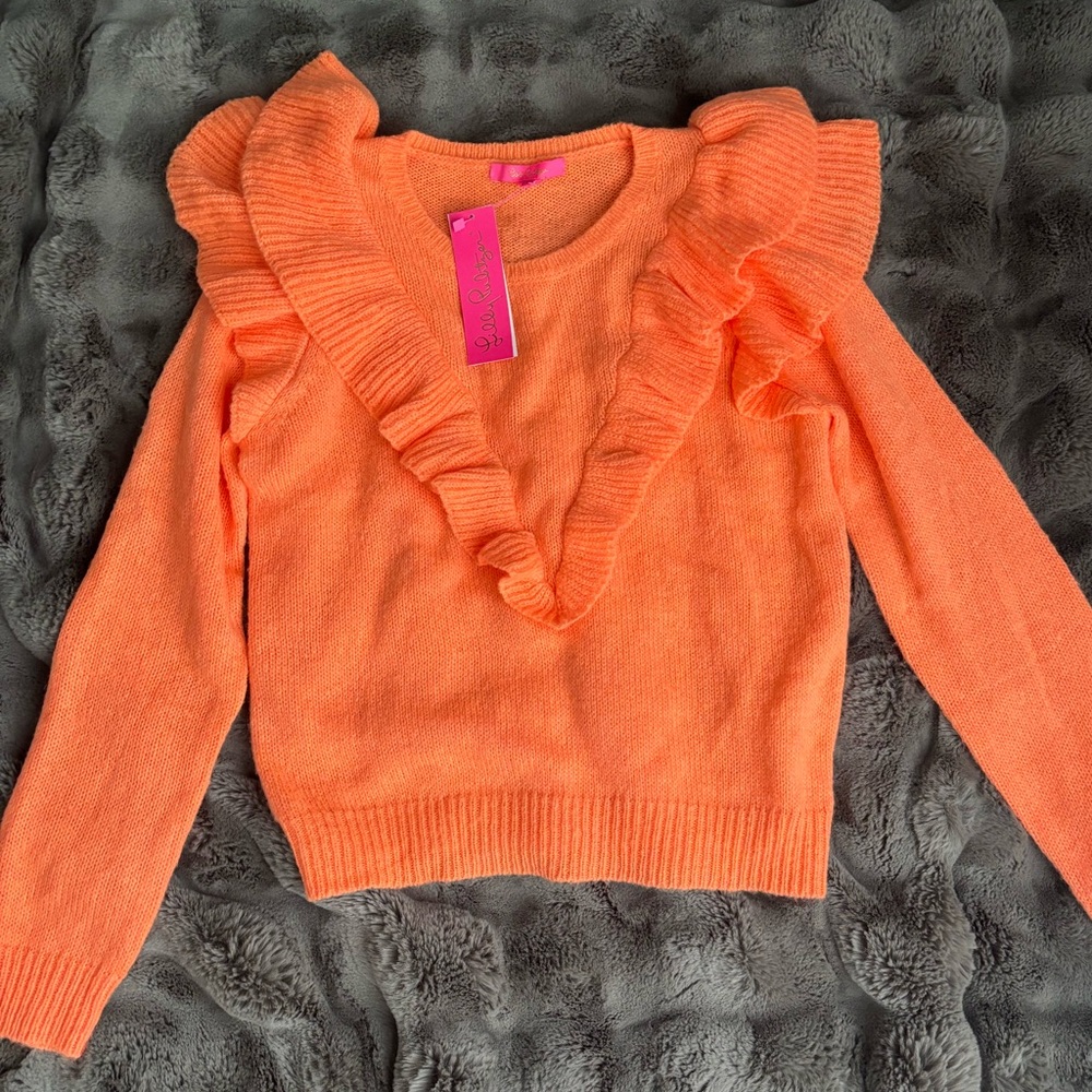 Lilly Pulitzer Orange Ruffle Sweater